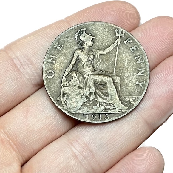 🎈$10 add on - 1913 ONE PENNY - George V - Picture 1 of 5